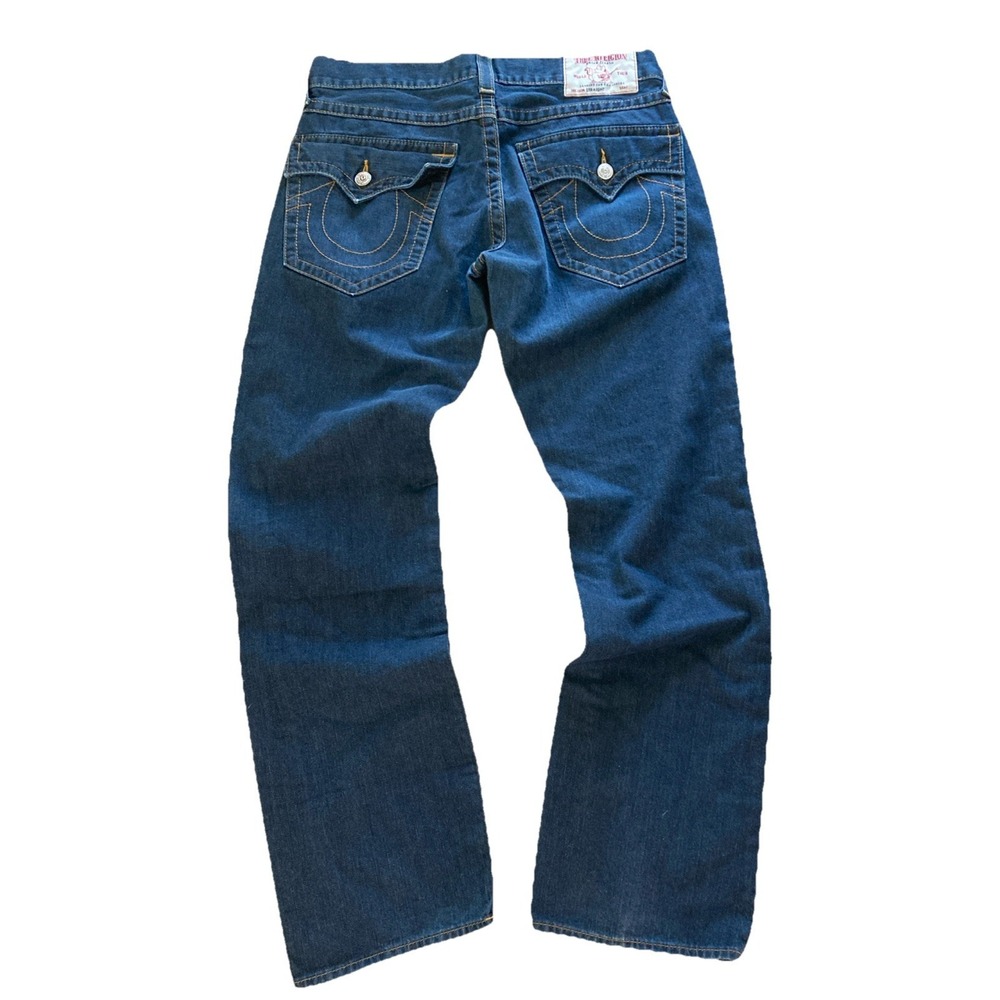 True Religion Men's Straight Jeans - Dark Blue Denim